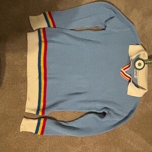 Stylish V-Neck Sweater with Colorful Stripes